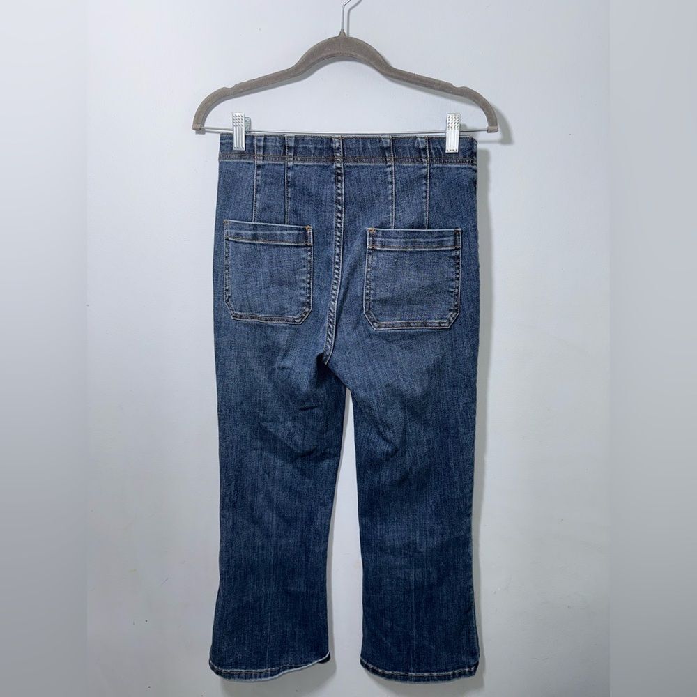 Pilcro Women’s Blue Pull-On Mid-Rise Crop Flare Jeans Size Small EUC - Picture 8 of 12
